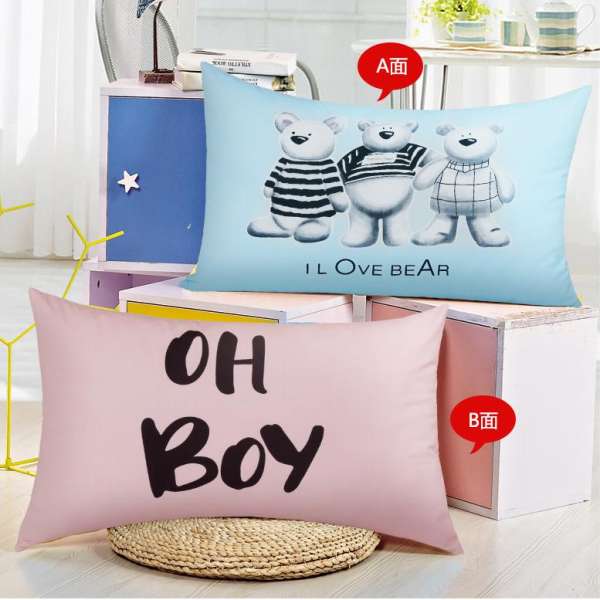 Hoạt Hình 100% Cotton Vài Sinh Viên Người Lớn Duy Nhất Vỏ Gối Vỏ Gối Bộ Ruột Gối 100% Cotton 48 74 Cặp