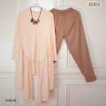 PROMO BAJU BUSANA MUSLIM STELAN ELIZA SET LAVENDER NAVYDRESS+CELANA+ PASMINA 3