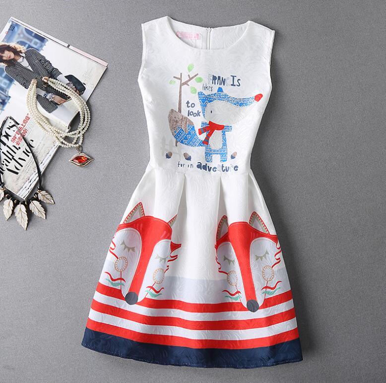 ชุดเดรสสั้นแขนกุดพิมพ์ลายกราฟฟิก ZASHION Premium Printed Dresses 2018