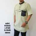 Kurta Pocket Lis Hedlong Simple Baju Muslim Gamis Syari Pria Sunnah Lengan pendek Panjang Termurah (SW305 M) 3