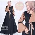 MARBELLA DRESS BAJU GAMIS BUSANA MUSLIM BARU SYARI PESTA BALOTELLI BUSUI MEWAH (BLACK CREAM) 2