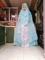 REALPICT SET GAMIS SYARI BAJU MUSLIM PESTA MEWAH CERUTY BABY DOLL KHIMAR 2 LAYER BUSUI JUMBO MURAH (navy) 3