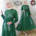 DRESS BRUKAT IMPORT GAMIS JUMBO MEWAH BAJU PESTA MODERN MODEL TERLARIS BORDIR BUNGA ASLI REALPIC ORI (Mustard) 3