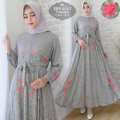 DRESS BRUKAT IMPORT GAMIS JUMBO MEWAH BAJU PESTA MODERN MODEL TERLARIS BORDIR BUNGA ASLI REALPIC ORI (Mustard) 2