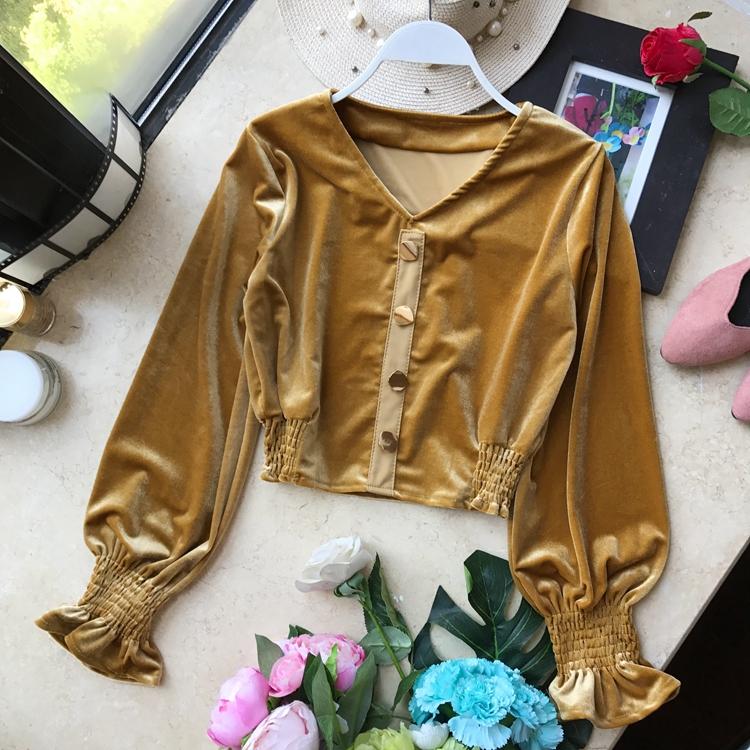 ฤดูใบไม้ร่วงใหม่สาธารณรัฐเกาหลีมีมาดสลิมรัดเอวคอวีเสื้อแจ็กเก็ตยีนส์ชายแขนเสื้อบานออกผ้ากำมะหยี่เสื้อแลดูผอมใส่ด้านนอกเสื้อเชิ้ต