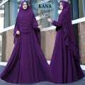 Kana Syari Gamis Maxi Dress Polos Jumbo fit M to XXL plus khimar pad antem di lapak anayanda shop anayandashop 1