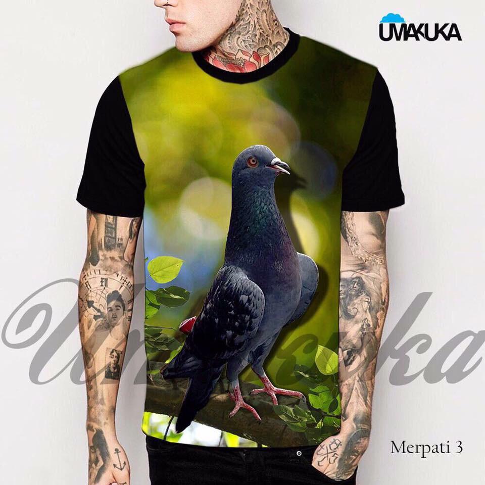 Merpati 3 Kaos Burung Dara 3d Fullprint T Shirt Pria Murah 1343