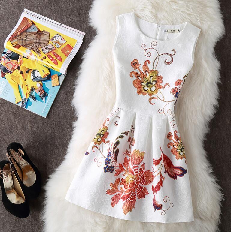 ชุดเดรสสั้นแขนกุดพิมพ์ลายกราฟฟิก ZASHION Premium Printed Dresses 2018