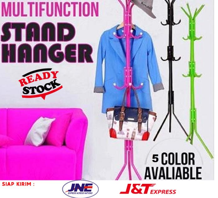 Standing Hanger Multifunction Tiang Gantungan Topi Tas Jaket Serbaguna