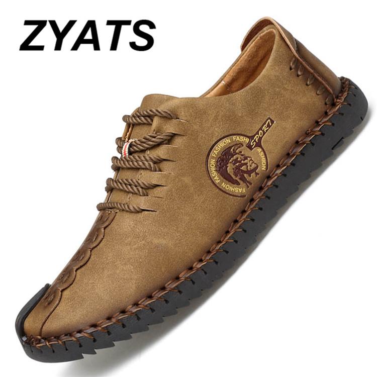ZYATS 2018 รองเท้าหนังวัวแท้ใหม่รองเท้าผู้ชายรองเท้าคัทชูเลสรองเท้าโลชั่นขนาดใหญ่ 38-46