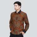 Enzy Batik Shirt Mulyo Kemeja Batik Pria - Black 1