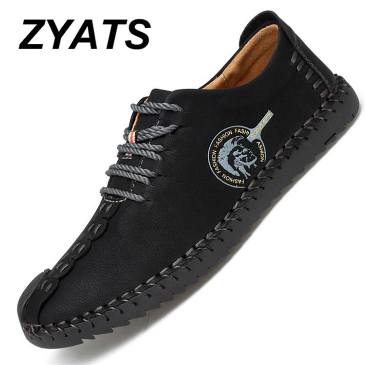 ZYATS 2018 รองเท้าหนังวัวแท้ใหม่รองเท้าผู้ชายรองเท้าคัทชูเลสรองเท้าโลชั่นขนาดใหญ่ 38-46 ZYATS 2018 รองเท้าหนังวัวแท้ใหม่รองเท้าผู้ชายรองเท้าคัทชูเลสรองเท้าโลชั่นขนาดใหญ่ 38-46