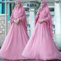 Kana Syari Gamis Maxi Dress Polos Jumbo fit M to XXL plus khimar pad antem di lapak anayanda shop anayandashop 3