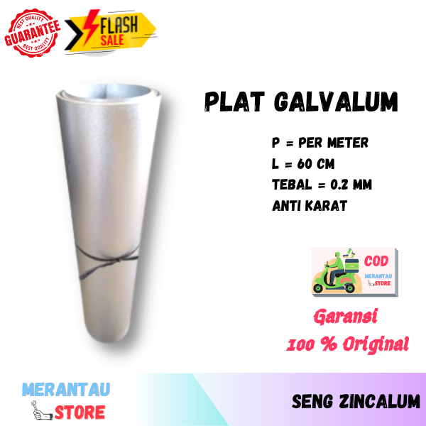 Seng Plat Galvalum Per Meter Tebal Mm Pelapis Pintu Gerobak