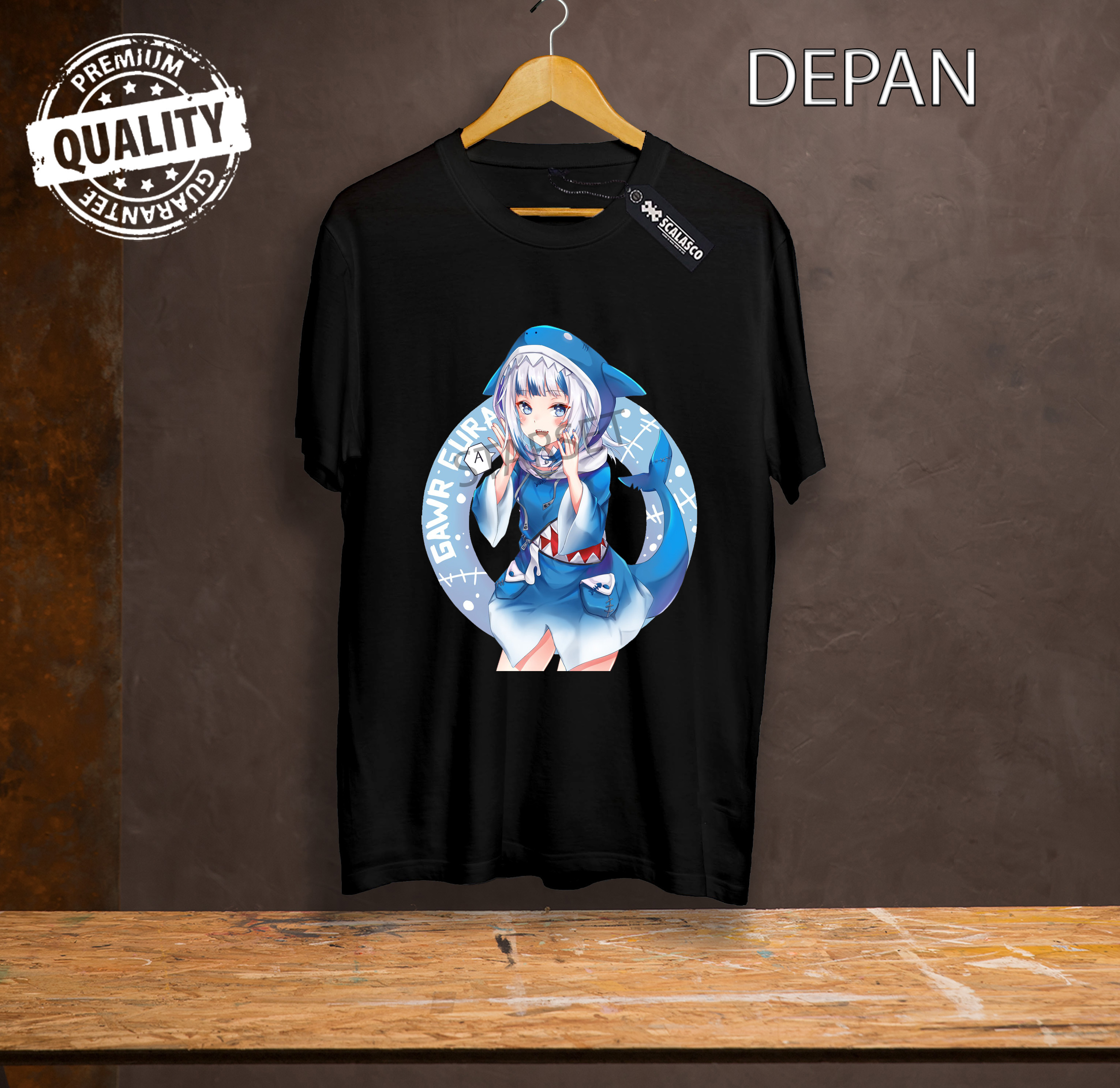 Baju Kaos Distro Pria Hololive Gawr Gura 02 Wanita Kaos T Shirt