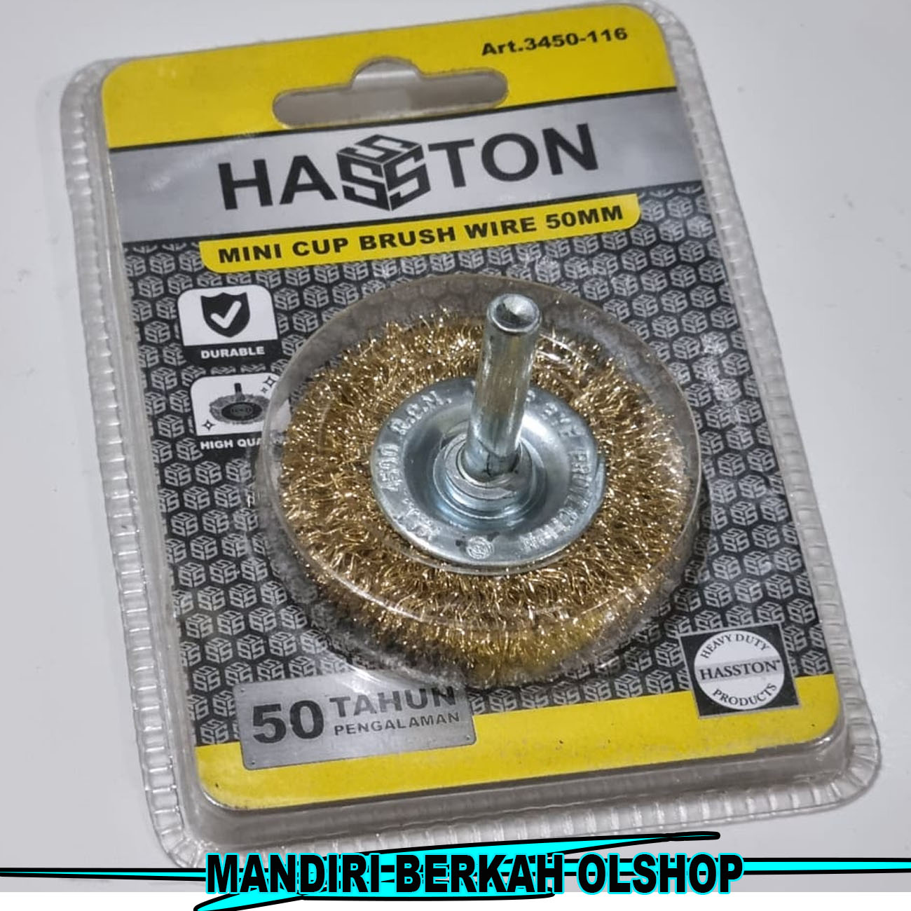 Hasston Prohex Sikat Kawat Baja Wire Gerinda Model Flat Bulat 38 Mm