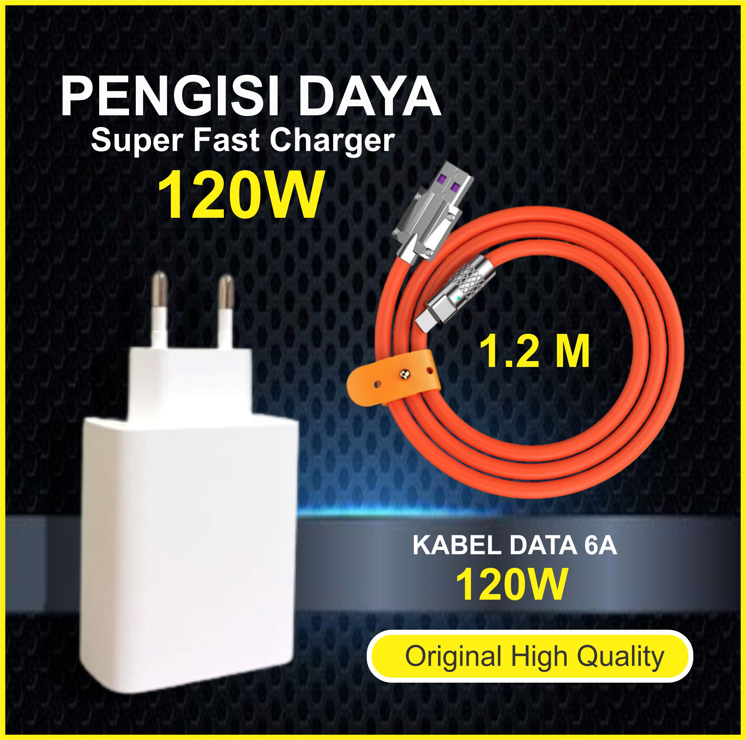 Charger W X Kabel Data W Fast Charging Pengisian Daya Super