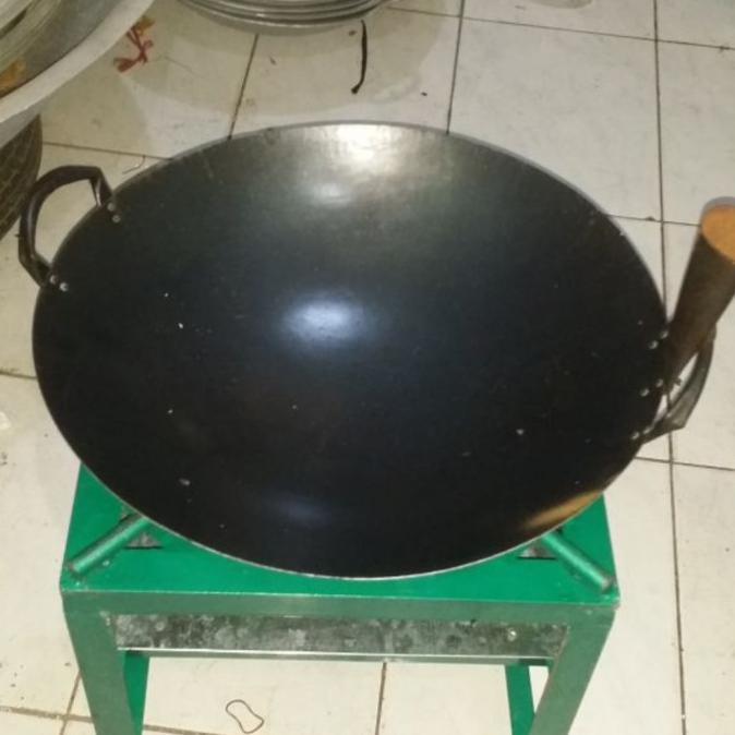 Kuali Wajan Wok Nasi Goreng Plat Hitam Baja UK 48cm Lazada Indonesia