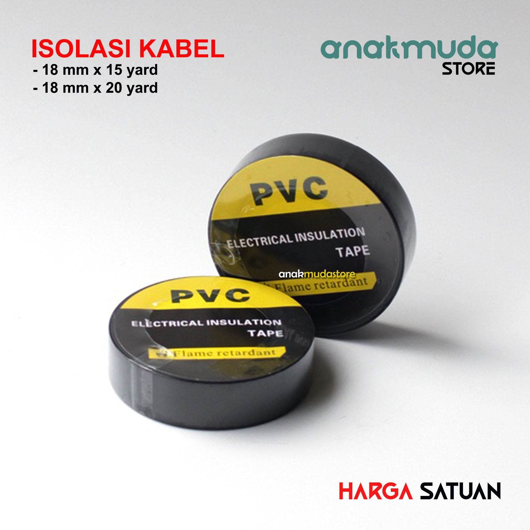 Solasi Kabel Isolasi Cable Tape Lakban Listrik Hitam 15 Yards 20 Yard