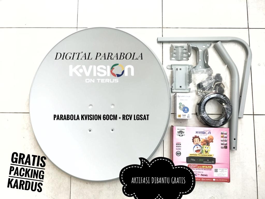 Parabola Mini 60 Cm Full Set Kvision Paket Receiver Lgsat Parabola