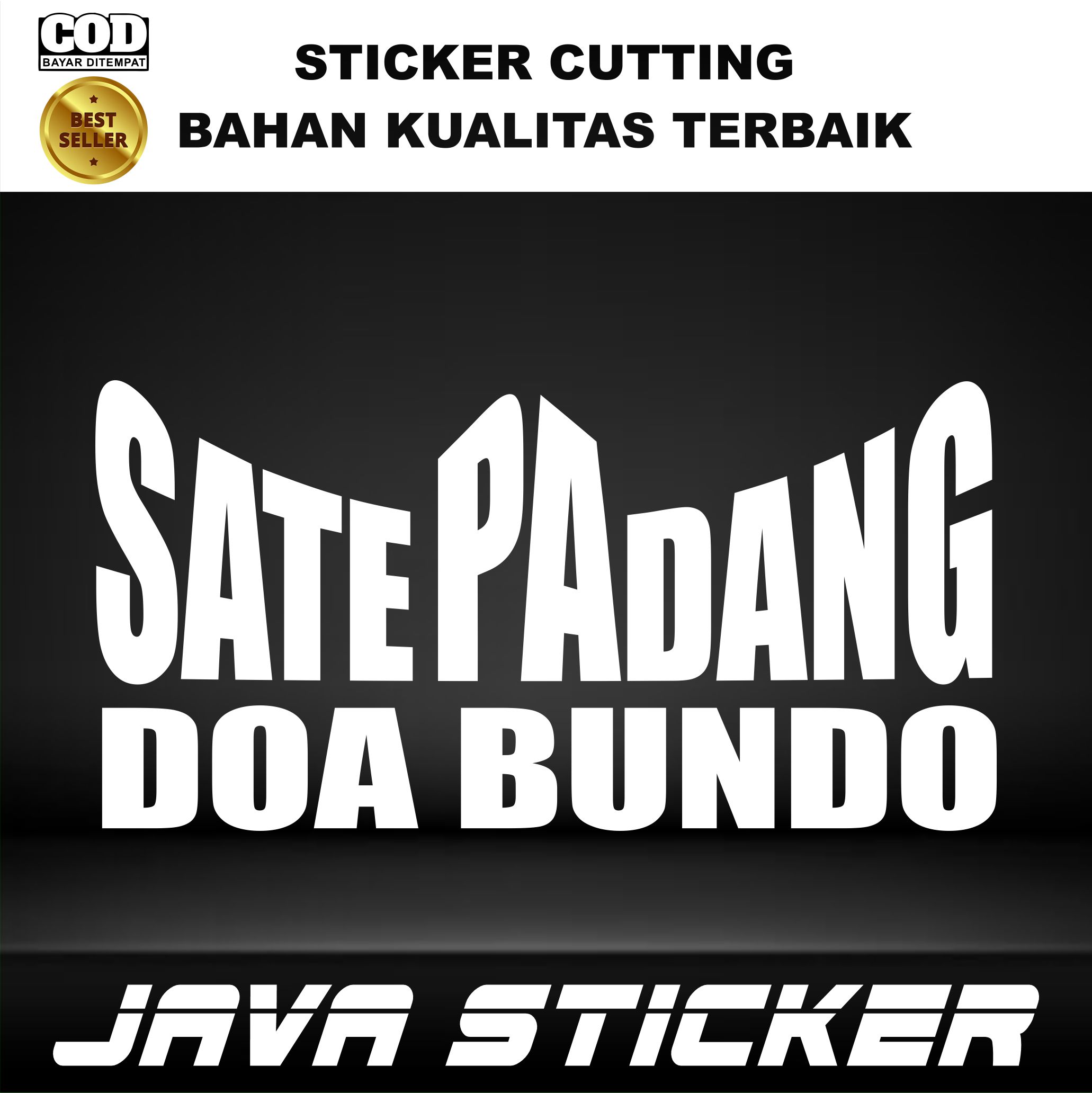 COD Stiker Cutting Variasi Kaca Etalase Gerobak TULISAN SATE PADANG