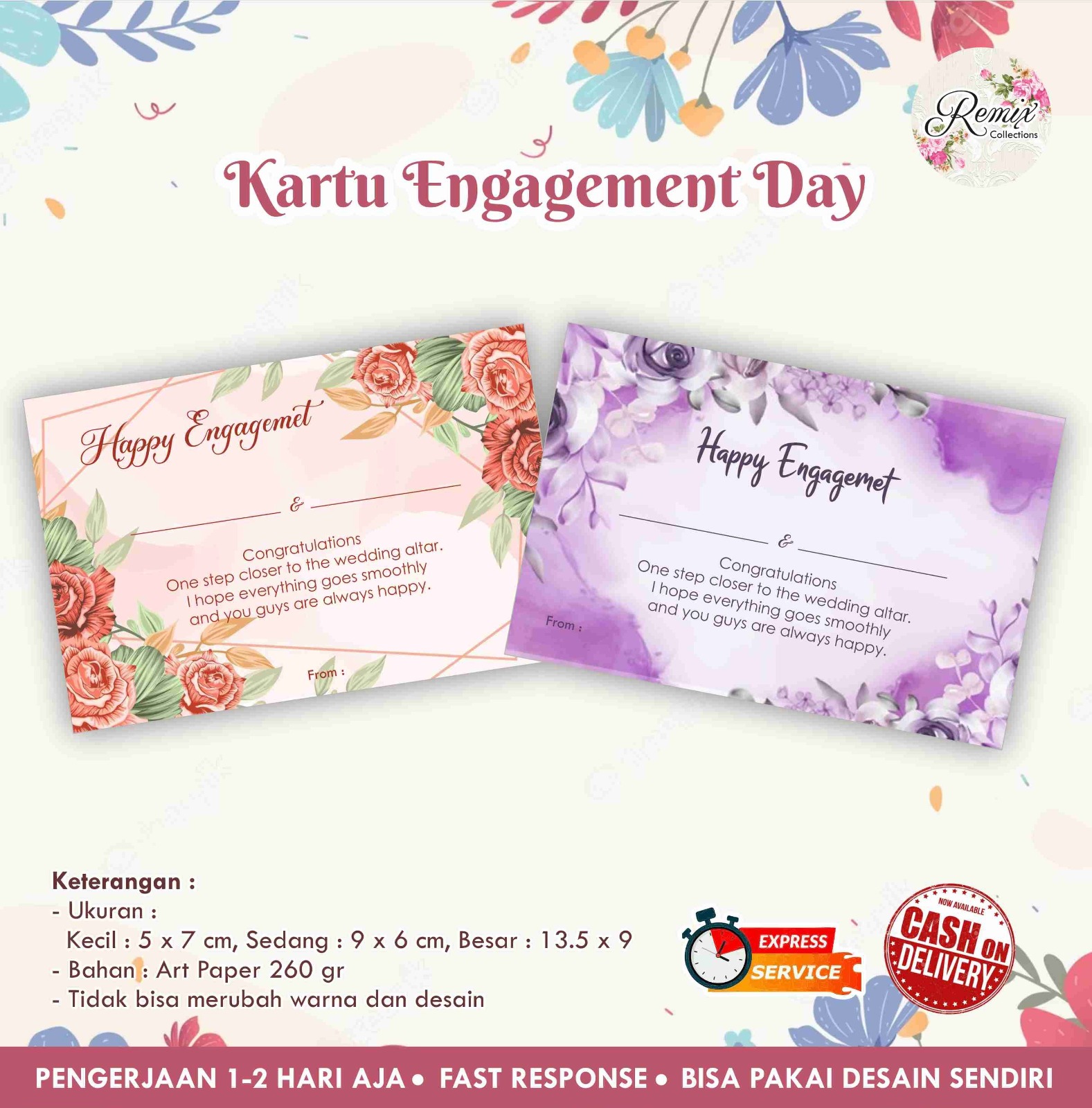 Kartu Engagement Day Hari Lamaran Thank You Card Kartu Ucapan