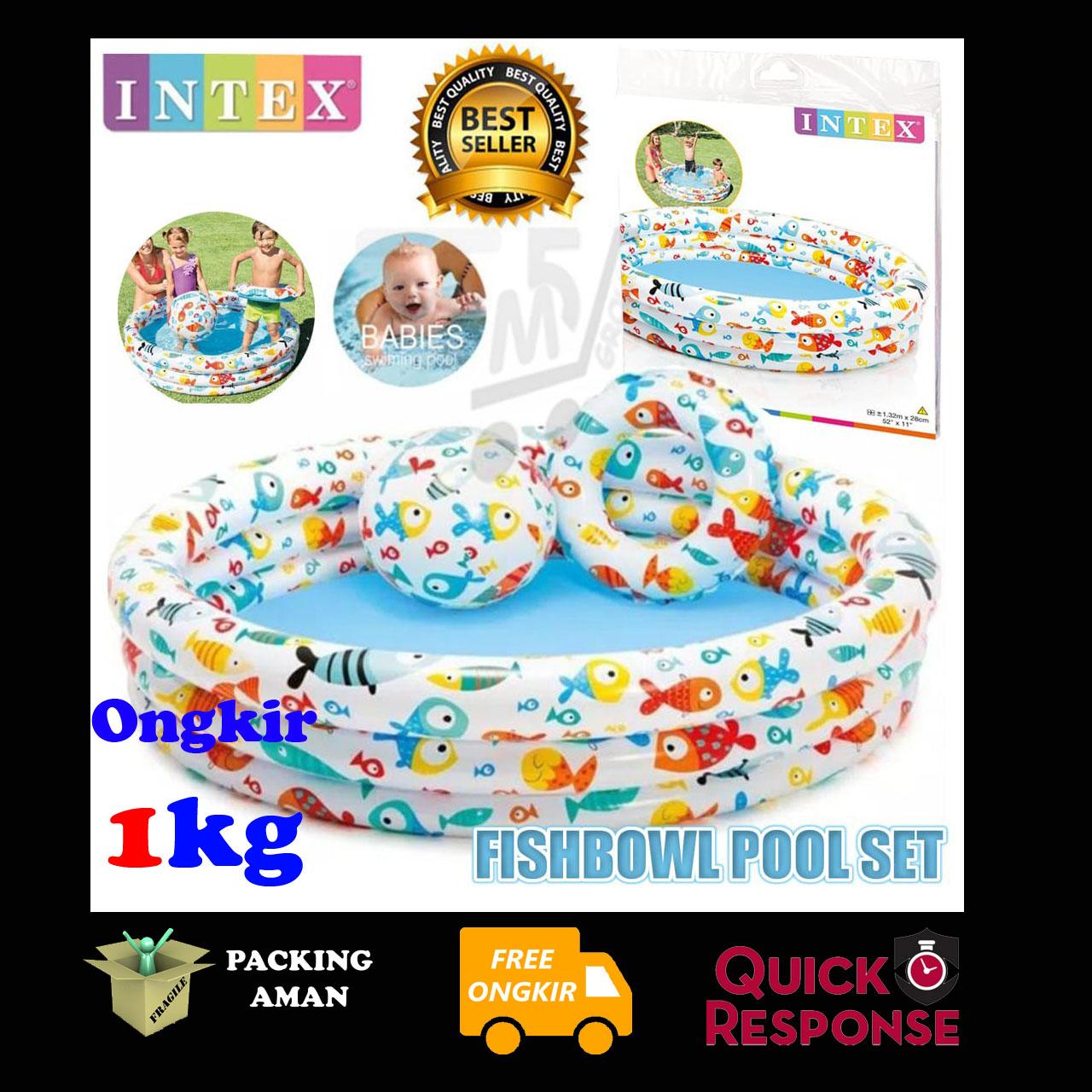 TERMURAH - CAHAYA AMANAH Kolam Renang Anak Set INTEX / FISHBOWL BEST QUALITY