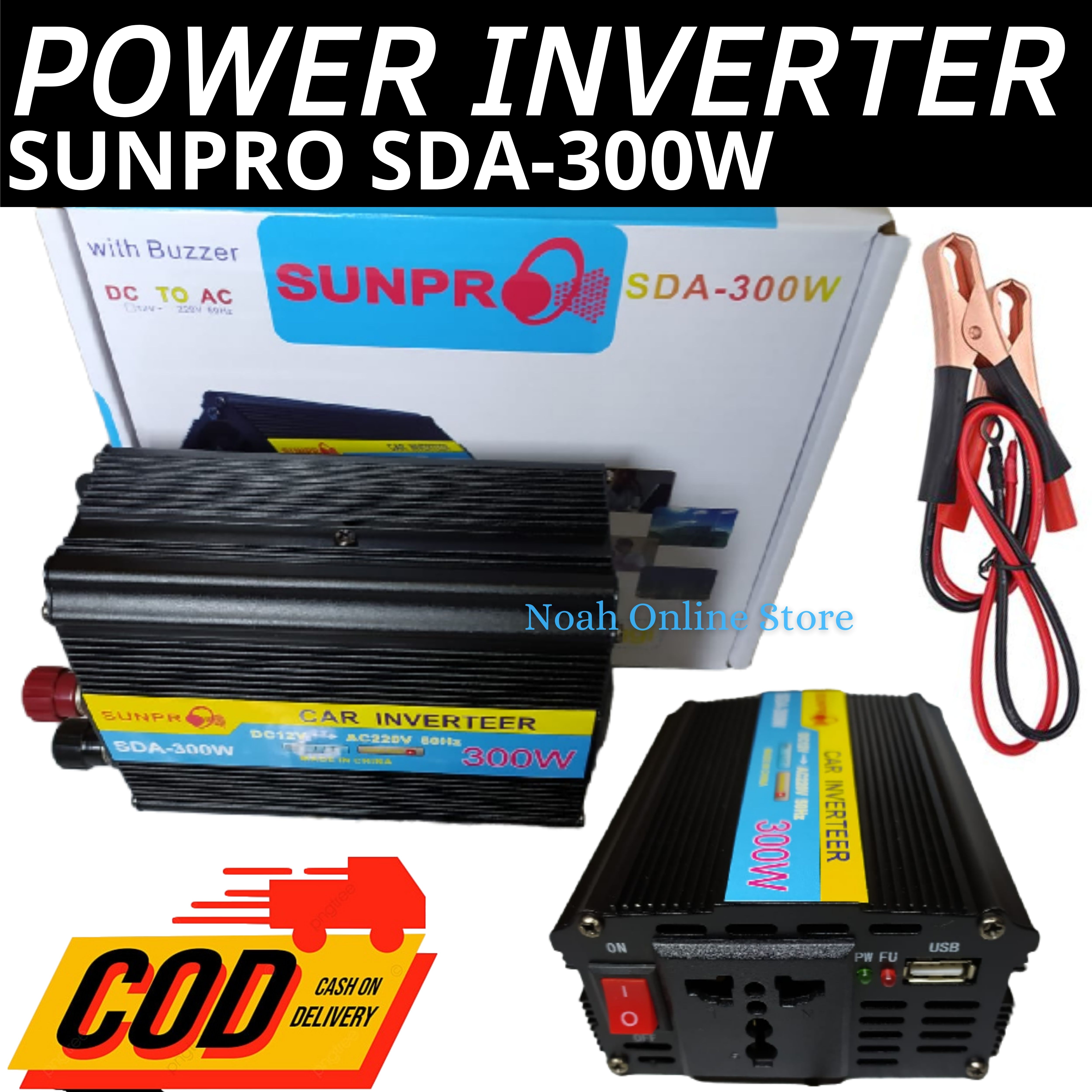 Power Inverter SUNPRO SDA 300W CAS AKI MULTIFUNGSI Inverter AC TO DC