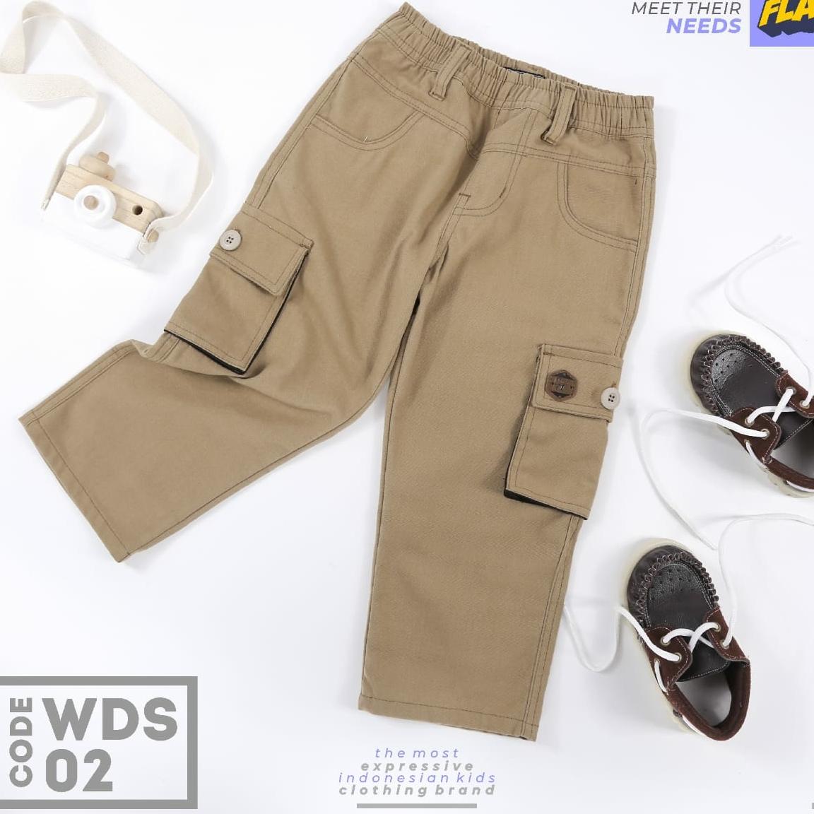 WDS 02, Celana Sirwal anak laki-laki brand Hoofla bahan Canvas Sweding