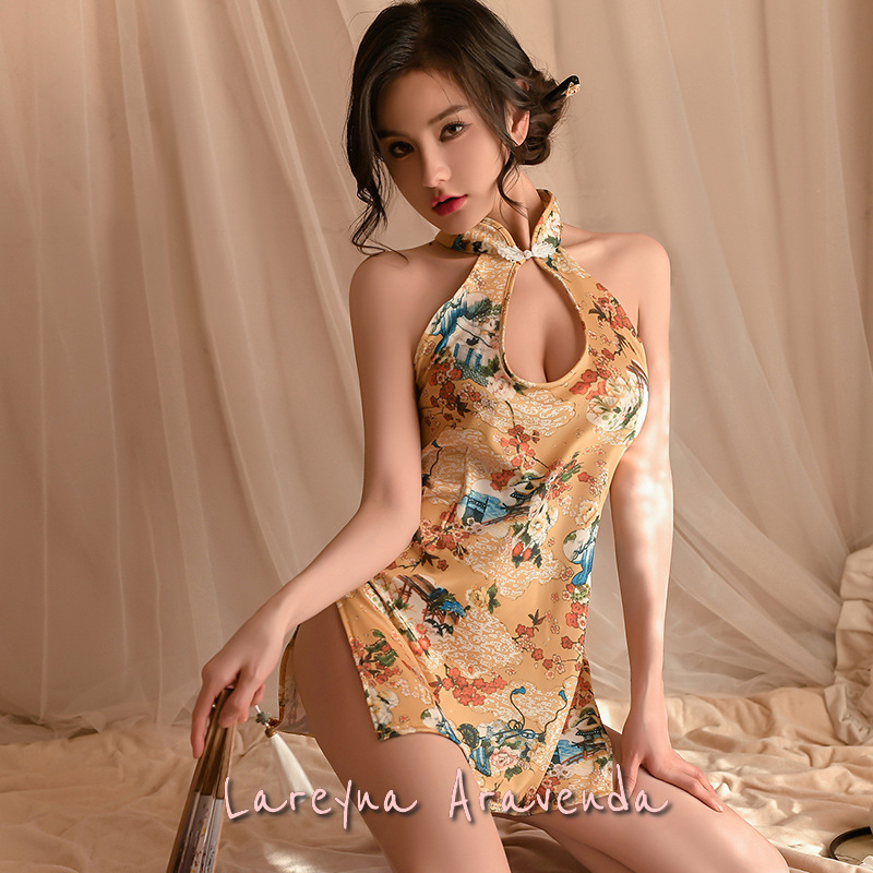 Lareyna Aravenda Set Lingerie Cd Kostum Fantasy Cheongsam Yellow