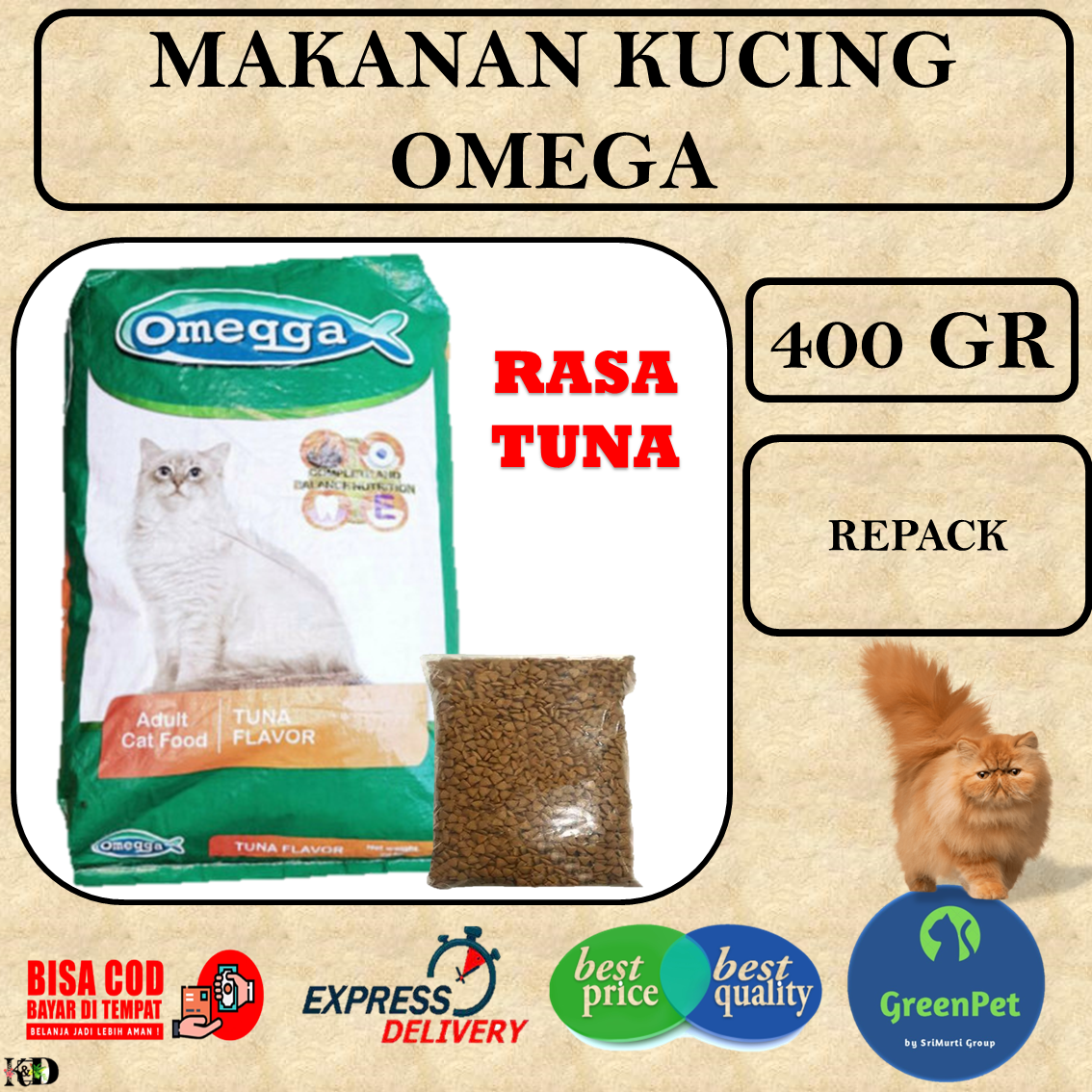 Makanan Kucing Omega Tuna Kemasan Repack Kemasan Gr Lazada Indonesia