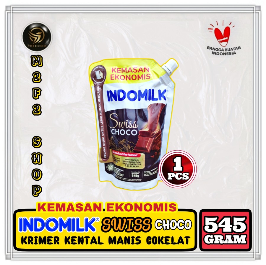 Indomilk Swiss Choco Susu Kental Manis Cokelat Pouch 545 Gr Kemasan