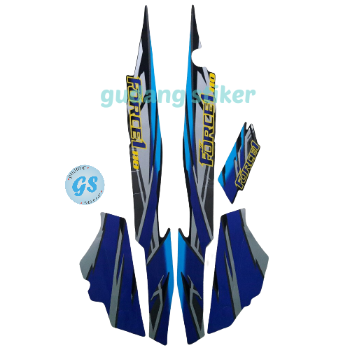 Stiker Motor Striping Body Lis Yamaha Force Biru Lazada Indonesia