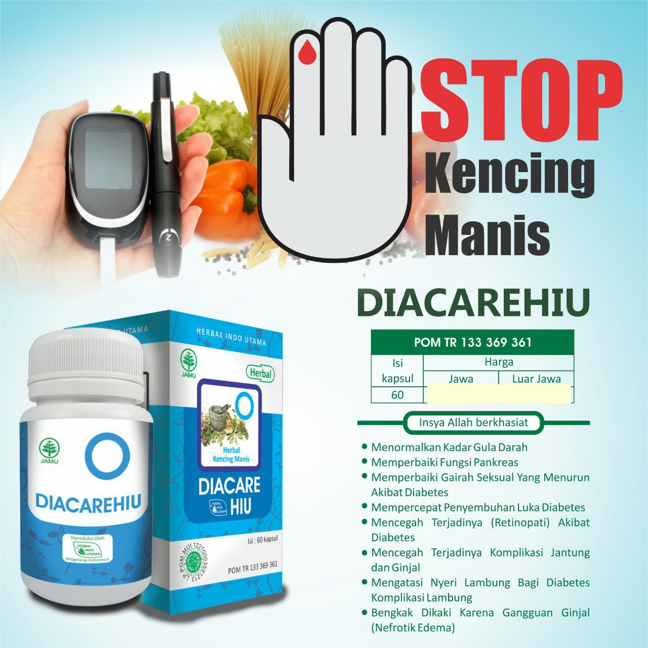 HIU DIACARE HERBAL DIABETES KENCING MANIS 60 KAPSUL Lazada Indonesia