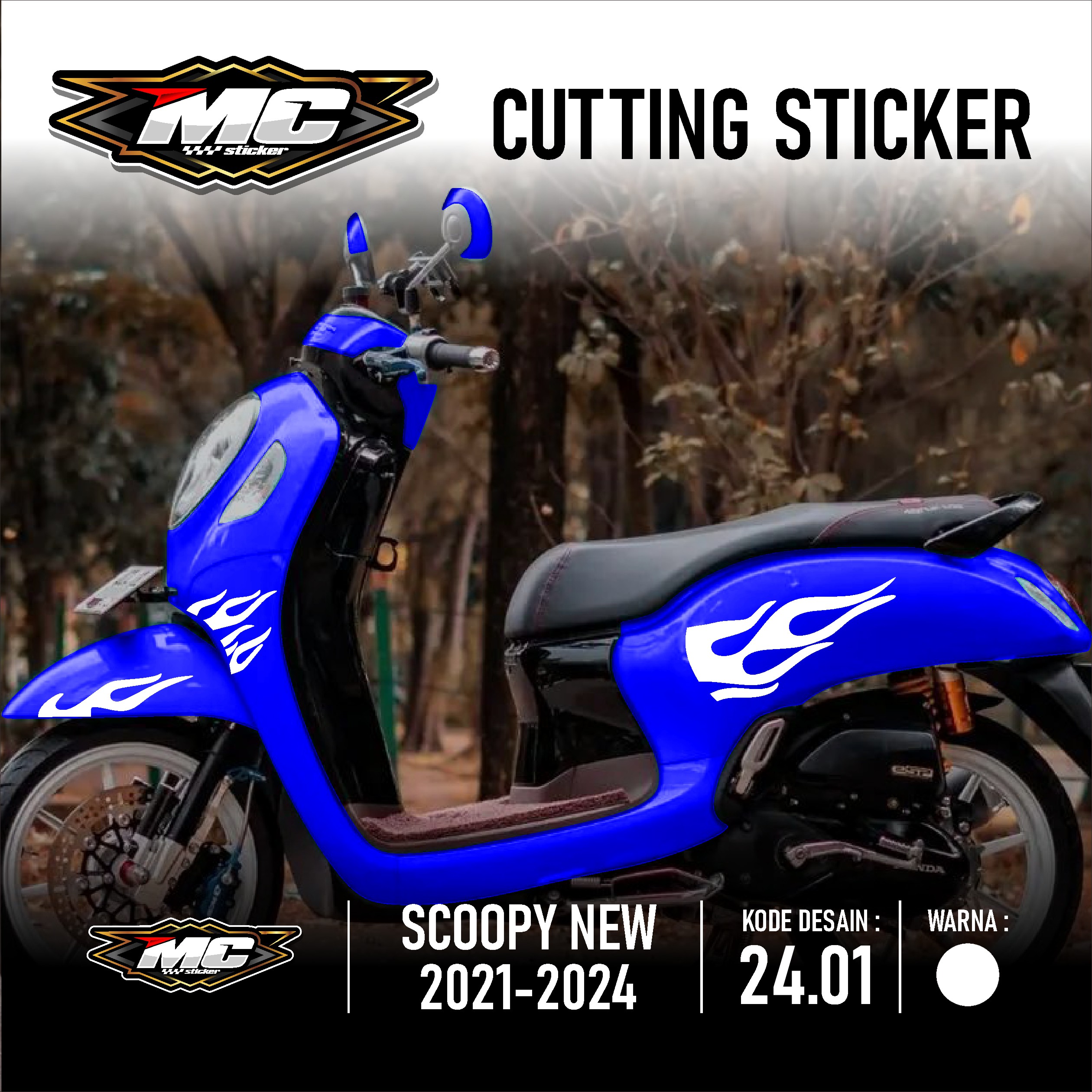 Mc Sticker Cutting Stiker Striping Honda Scoopy New