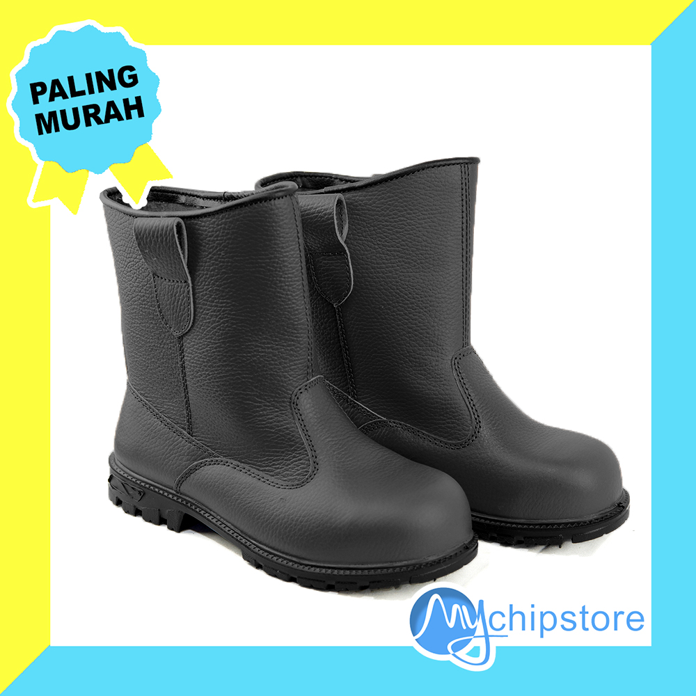 Sepatu Safety Pria Boot Ujung Besi Proyek Cheetah 2288 Hitam Lazada