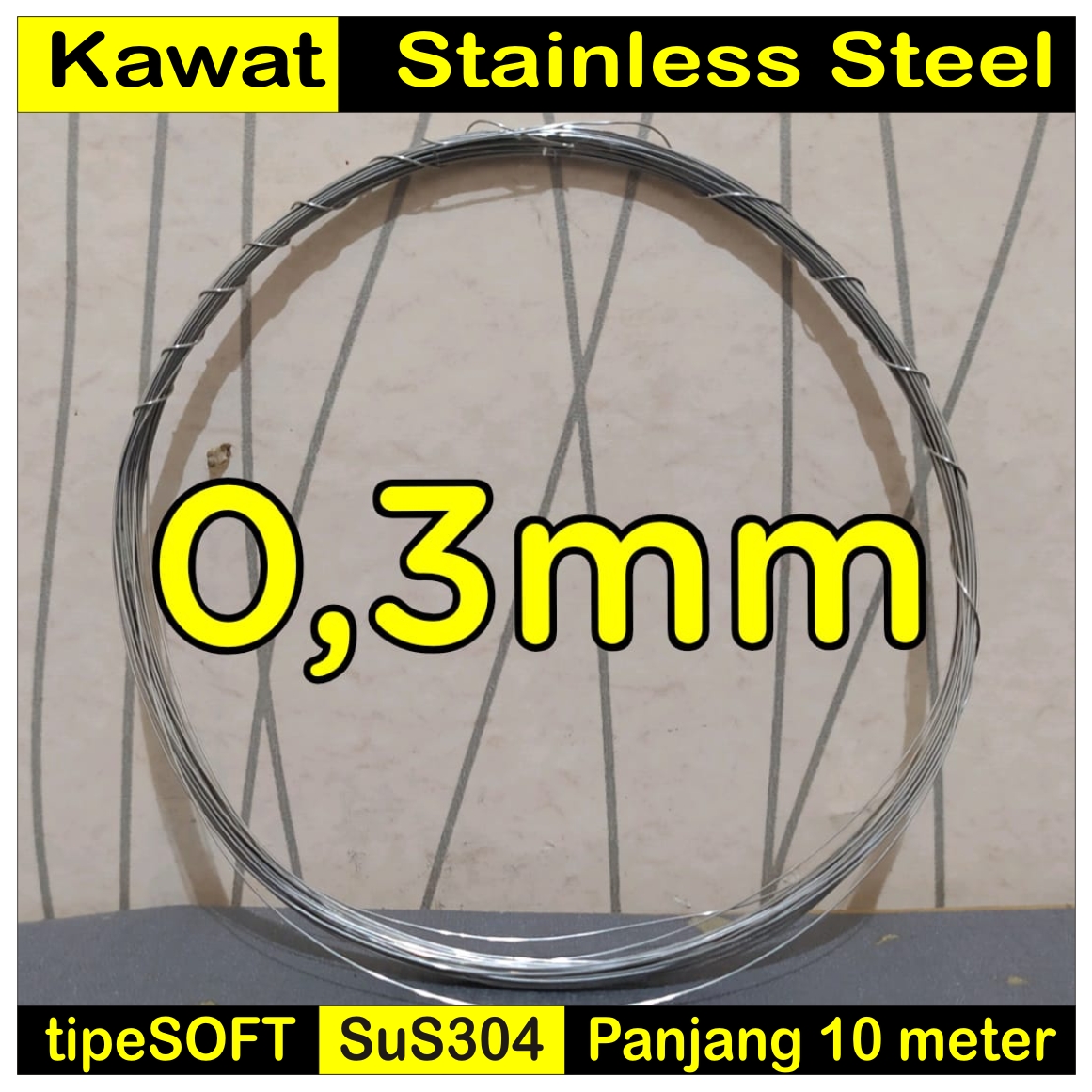 Kawat Stainless Steel Sus 304 0 3mm Soft Lunak 10 Meter Lazada