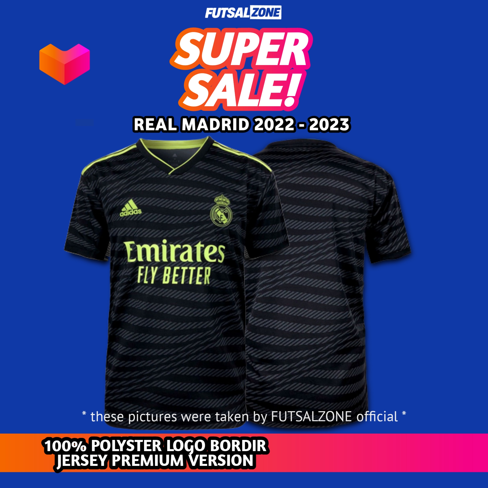 Jersey Kaos Bola Real Madrid Third 2022 2023 3rd Jersy Dewasa Full