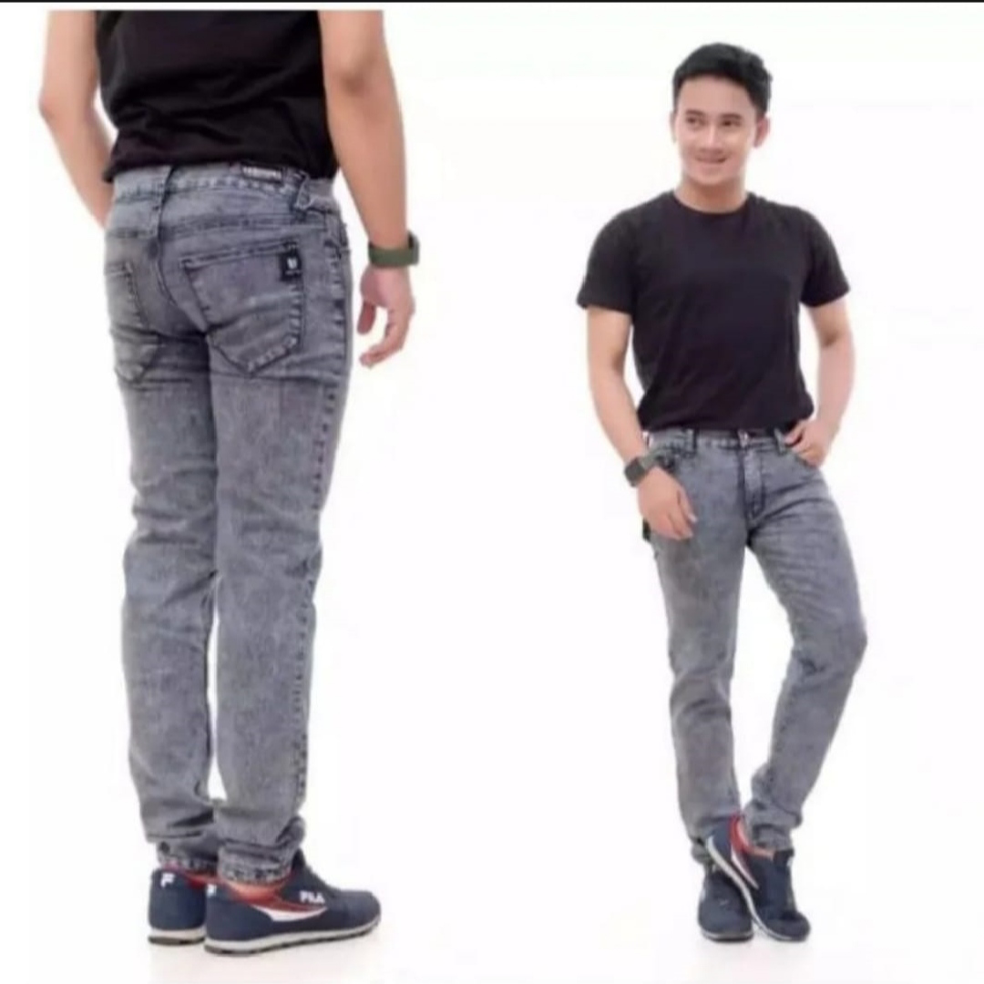 Celana Jeans Pria Slimfit Warna Hitam Biru Muda Biru Tua Celana