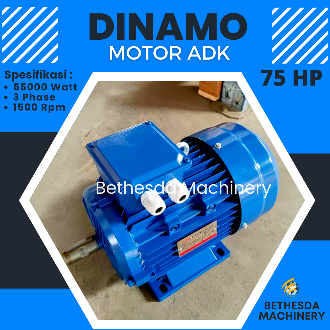 Motor Listrik 75 HP 100 HP 125 HP 3 Phase 1500 RPM Dinamo ADK