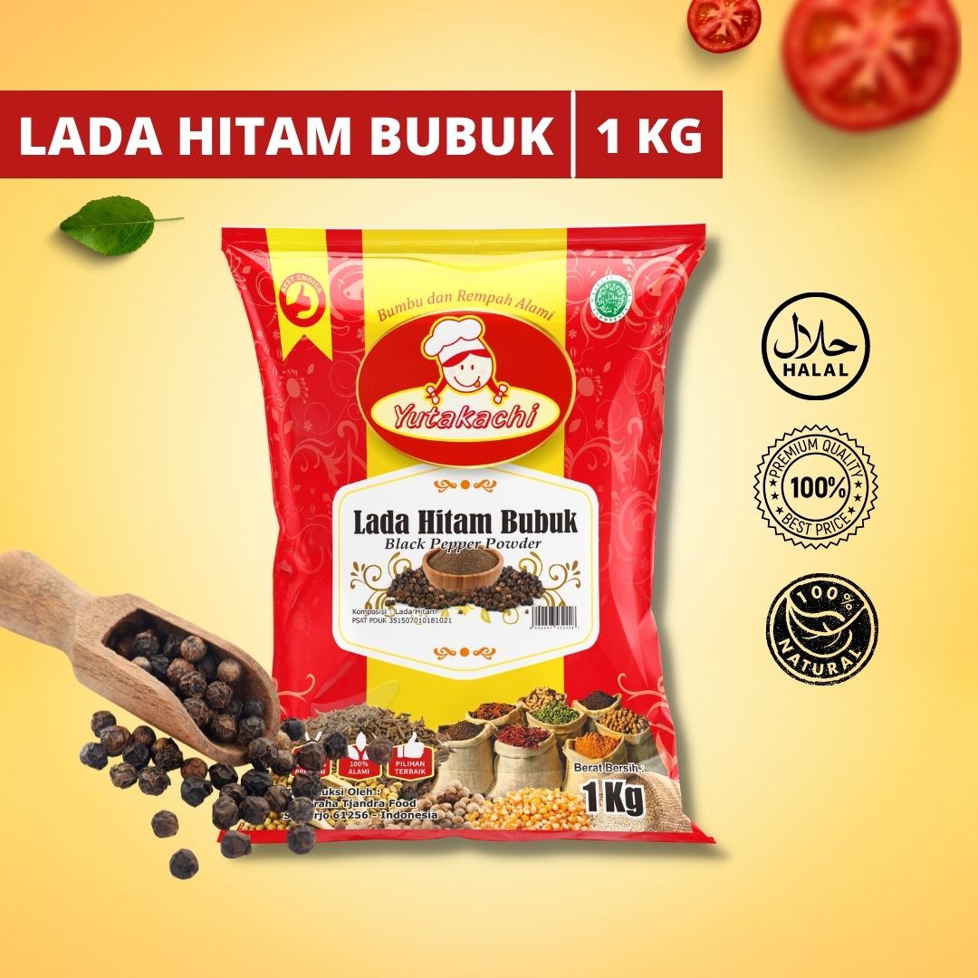 Lada Hitam Bubuk 1Kg Yutakachi Murni 100 Alami Blackpepper Powder