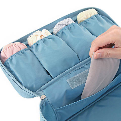Beli Generic Weekeight Korean Bra And Underwear Organizer Bag Tas Bra Dan Celana Dalam Biru Muda