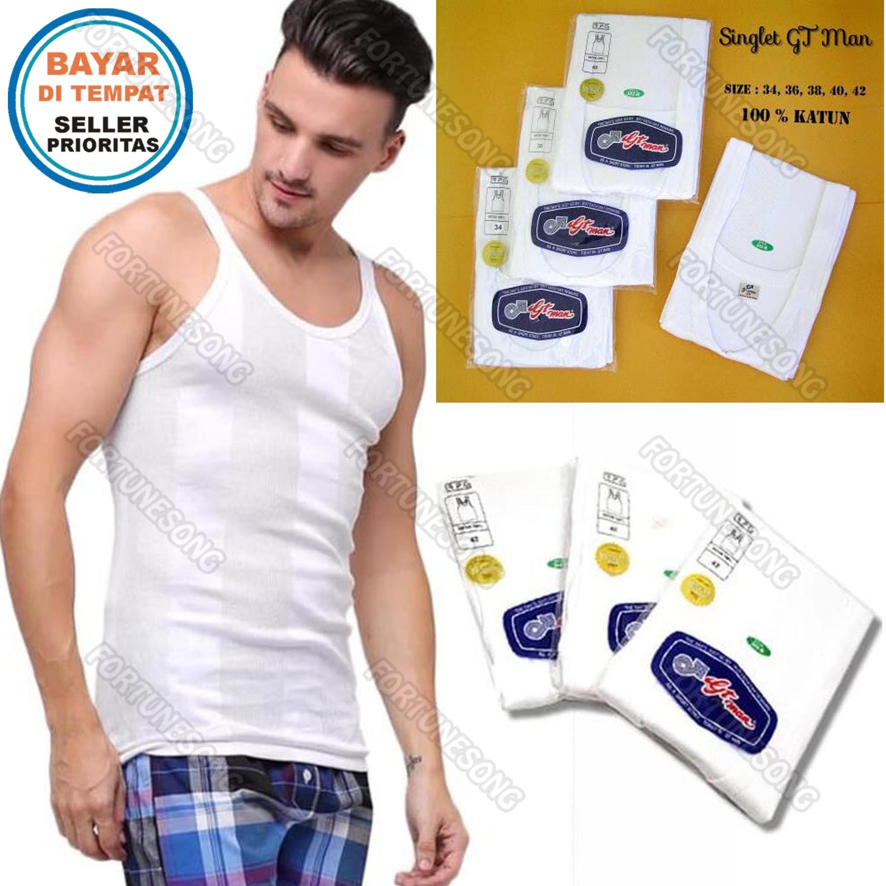 GTMAN 1 Pcs Singlet Pria GT Man Kaos Dalam Pria GT Man Katun Combed