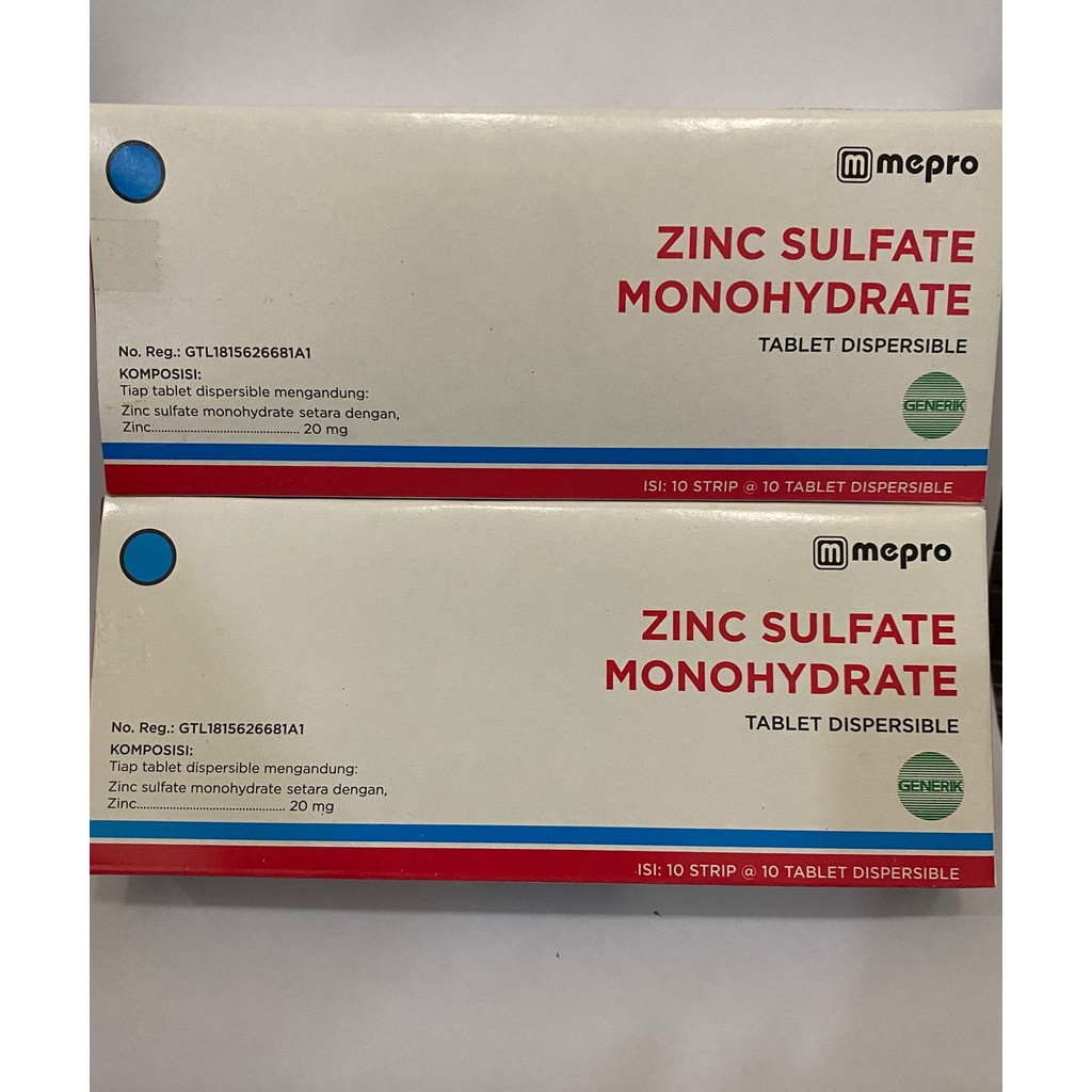 Zinc 20mg Tablet Perstrip Zinc Sulfate Monohydrate 20mg Lazada Indonesia