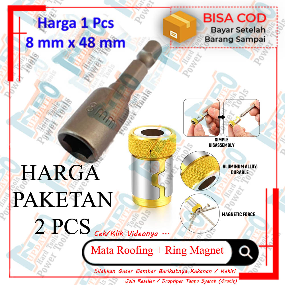 Mata Bor Baut Obeng Hex Nut Roofing Rofing Baja Ringan Konektor Ring