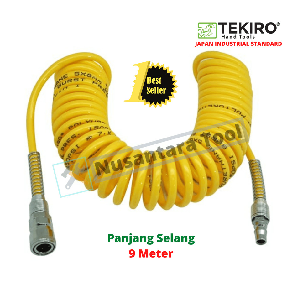 Selang Kompresor Tekiro Selang Spiral Kompresor Kuning Meter