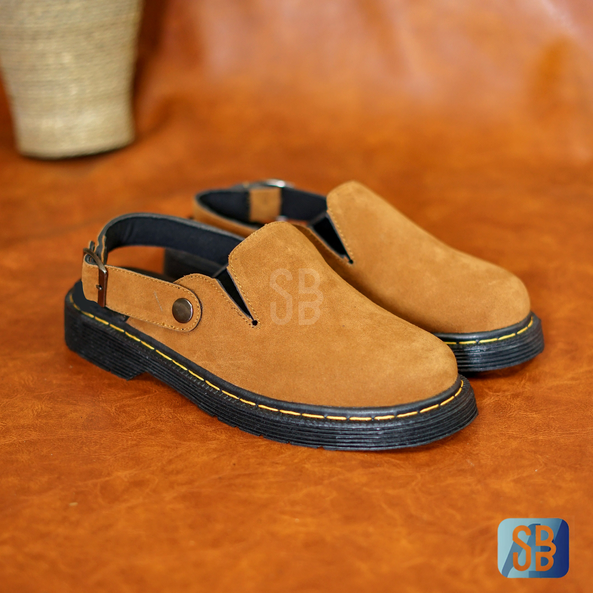 Sab Sendal Slide Pria Kulit Suede St Grade Sandal Selop Birknstock