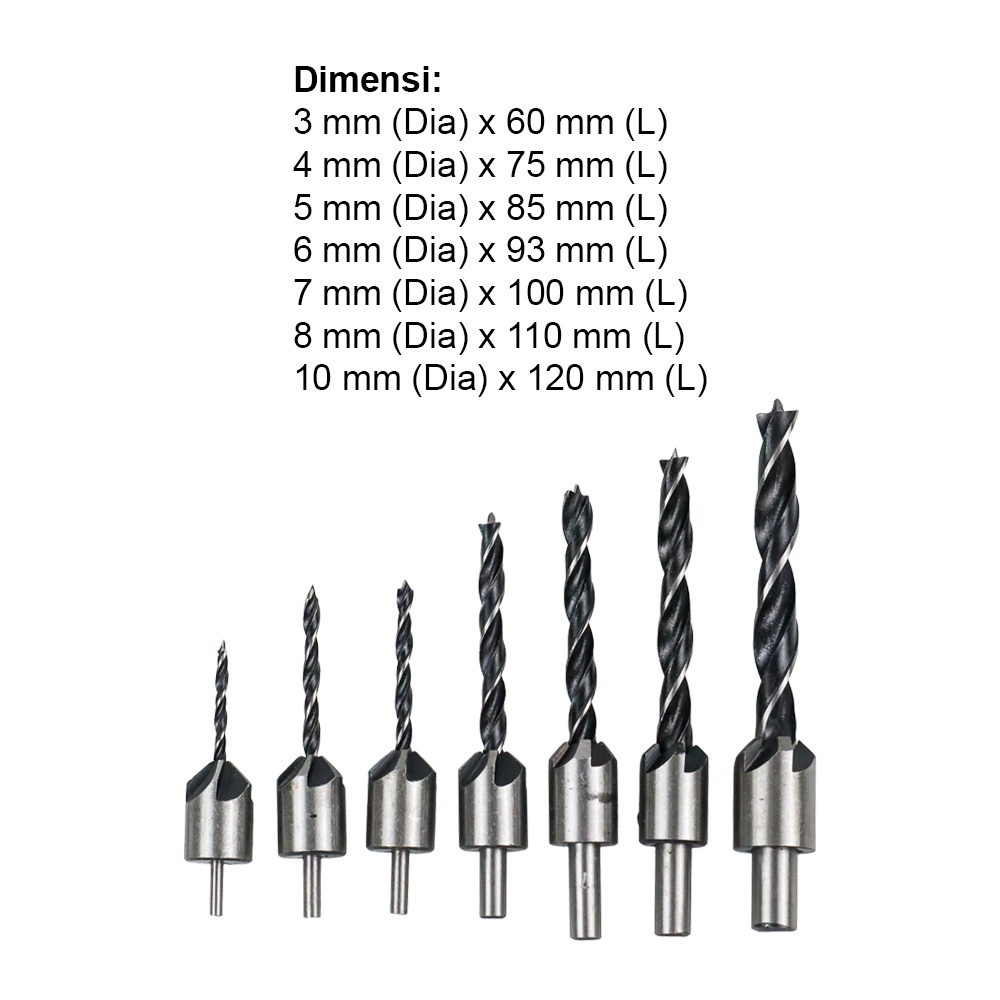 Beragam Macam Mata Bor Power Drill Bits Titanium Coated Pcs Kayu