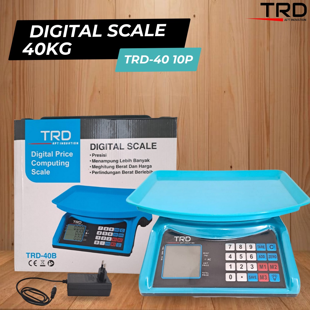 TRODON Timbangan Duduk Digital 40 Kg Body Stainless PVC Double