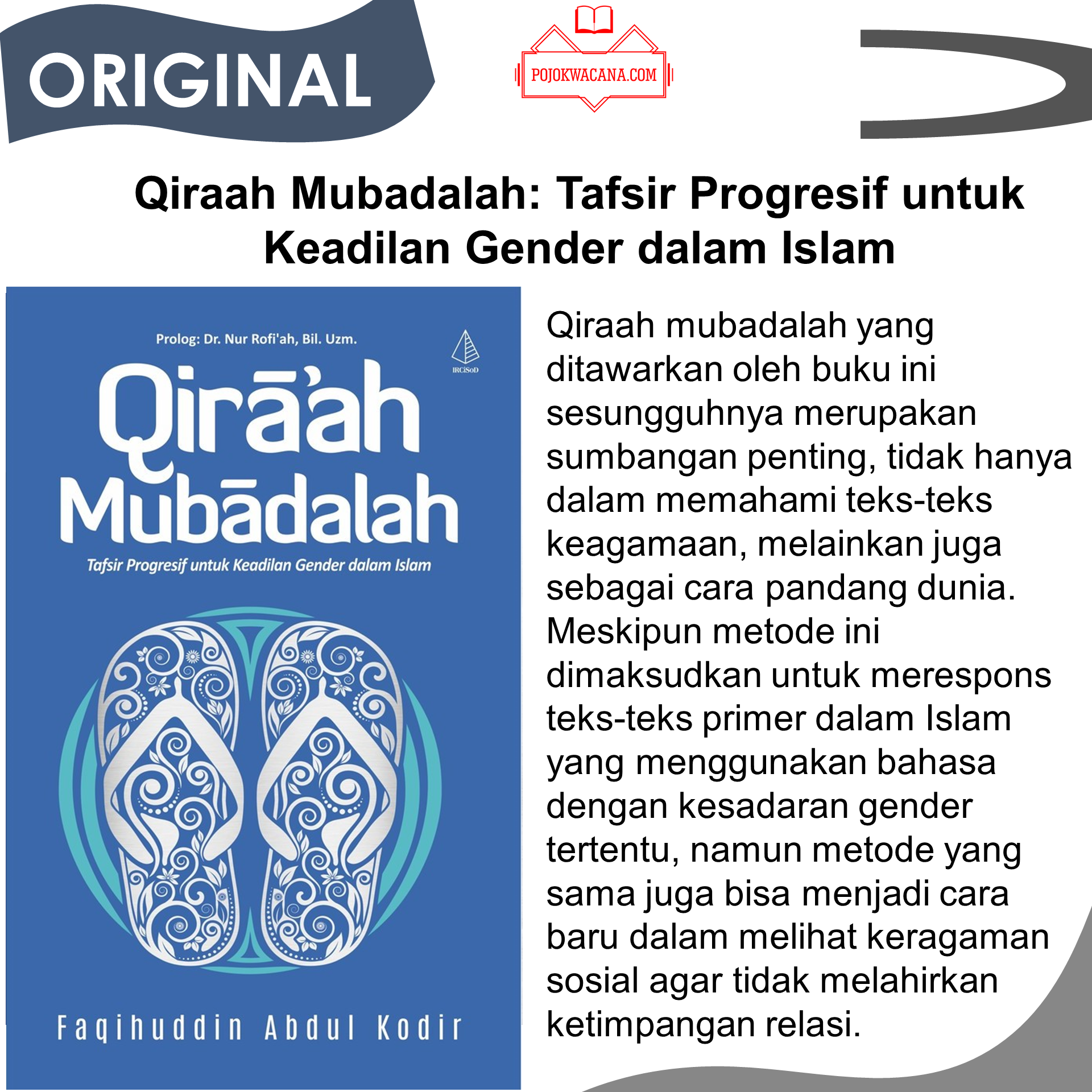 Buku Original Buku Gender Islam Feminisme Islam Qiraah Mubadalah